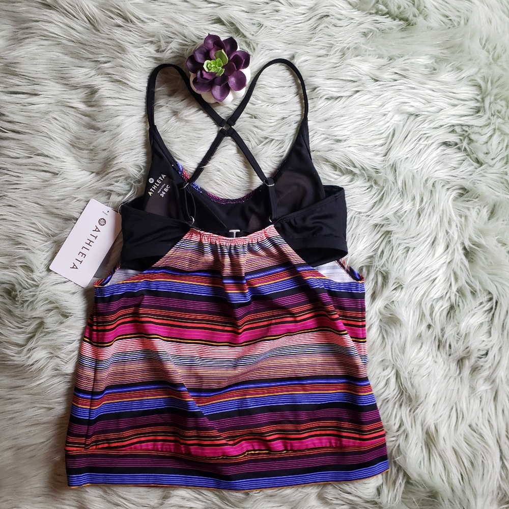 Nwt athleta capri stripe blousy tankini swim top - Picture 4 of 6